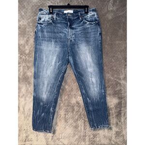 Kancan Womens High Rise Mom Jeans Acid Wash Straight leg 13/30 KC7829D #764